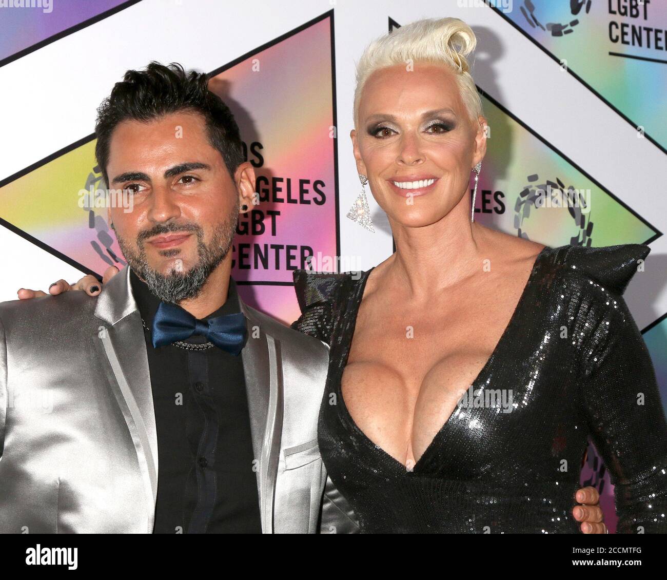 LOS ANGELES - SEP 22:  Mattia Dessi, Brigitte Nielsen at the LA LGBT Center`s 49th Anniversary Gala at the Beverly Hilton Hotel on September 22, 2018 in Beverly Hills, CA Stock Photo